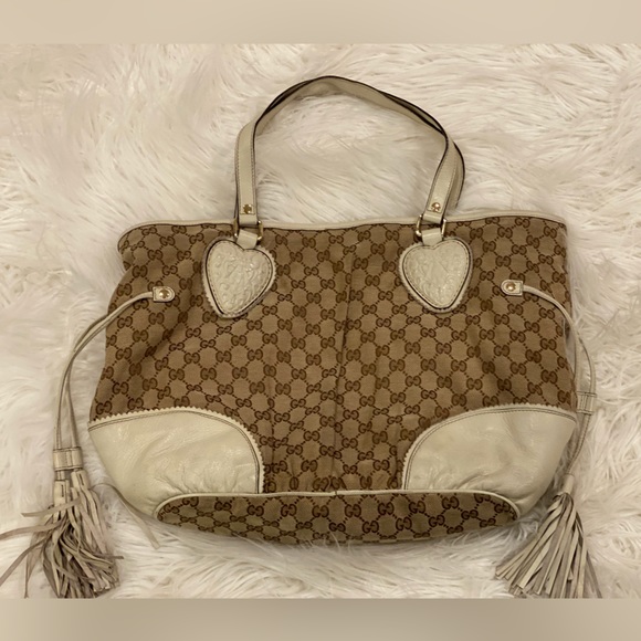GUCCI Babouska Monogram Canvas Shoulder Bag With Tassel - Picture 1 of 2